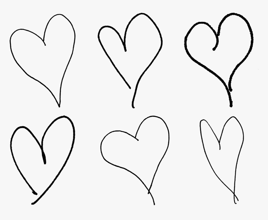 Digital Valentine Hearts Collage Sheet Downloads - Transparent Background Hand Drawn Heart Png, Png Download