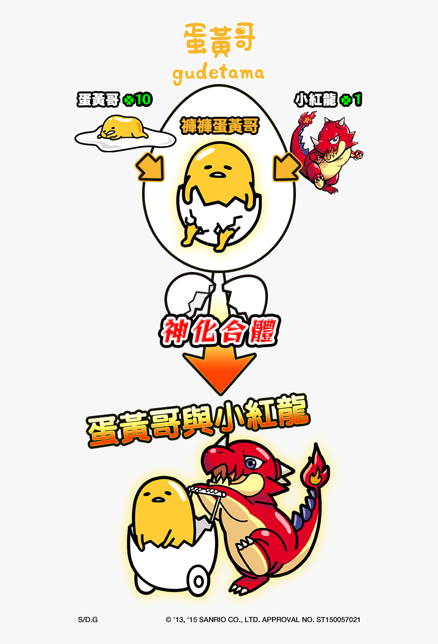 In This Tie Up, Players Catch Gudetama, Use It As Material, - 怪物 彈 珠 小熊 隆 乳 蛋黃 哥, HD Png Download