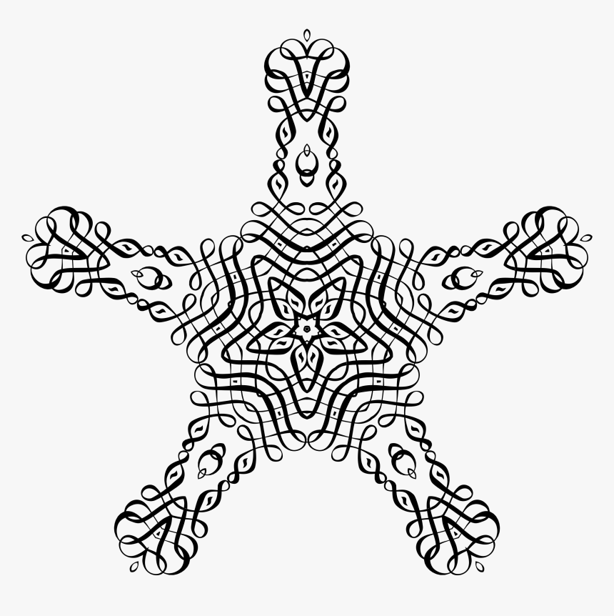 Abstract Flourish Line Art Star Clip Arts - Line Art, HD Png Download