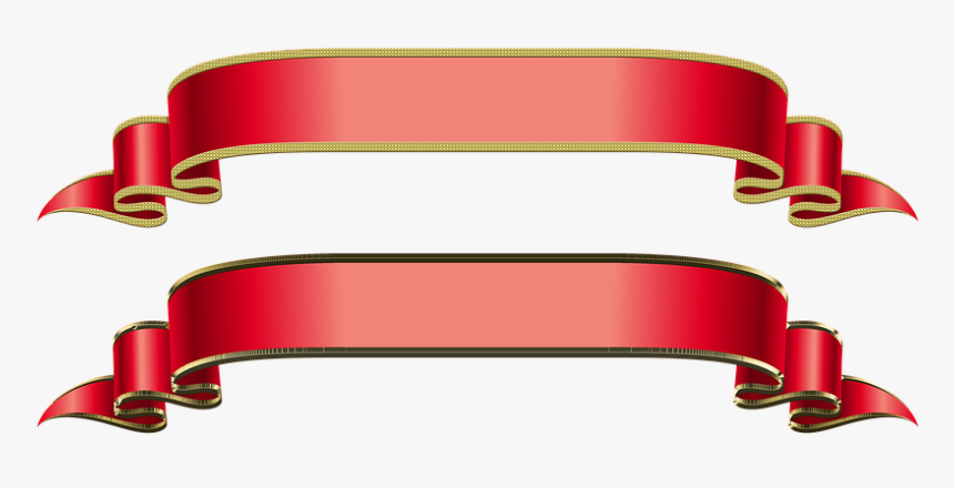 Banner, Bands, Band, Swinging, Red And Gold, Isolated - Ribbon Gold Vector Png, Transparent Png