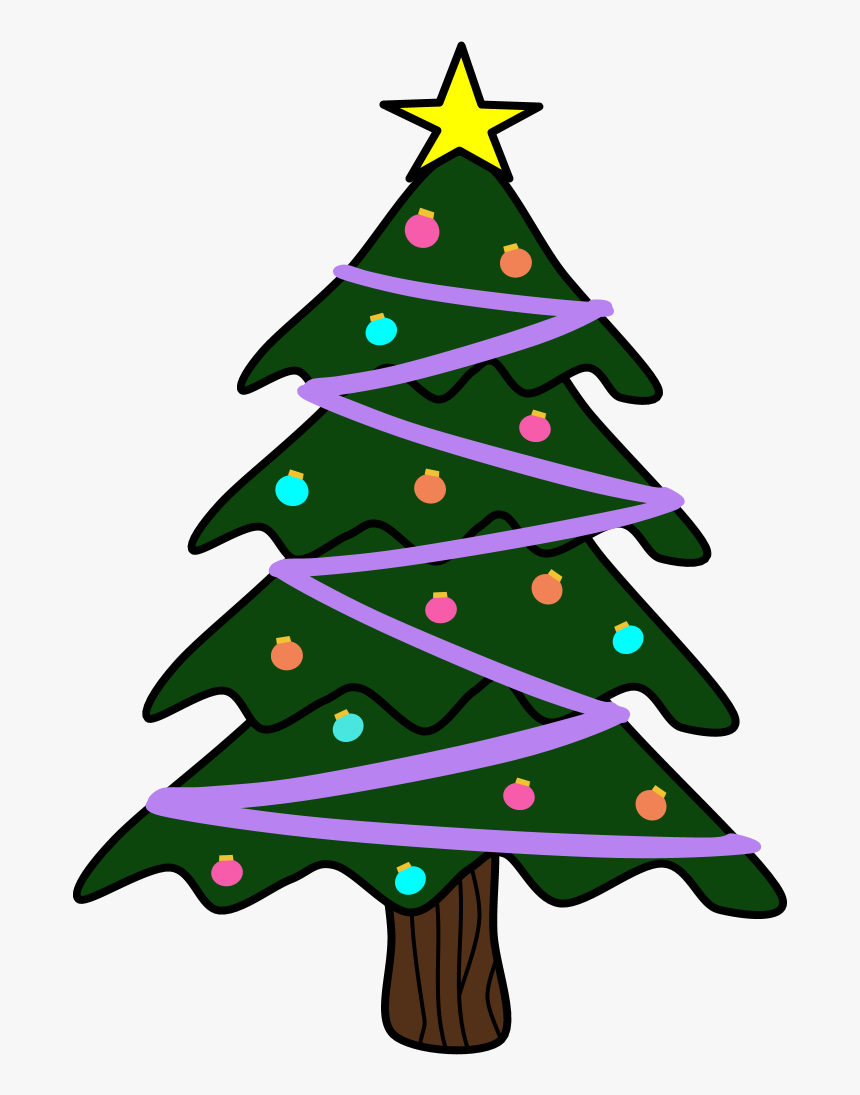 Christmas Tree, Purple Garland - Christmas Tree, HD Png Download