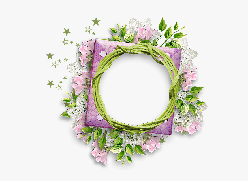 Round Floral Png - Round Frame With Flowers, Transparent Png