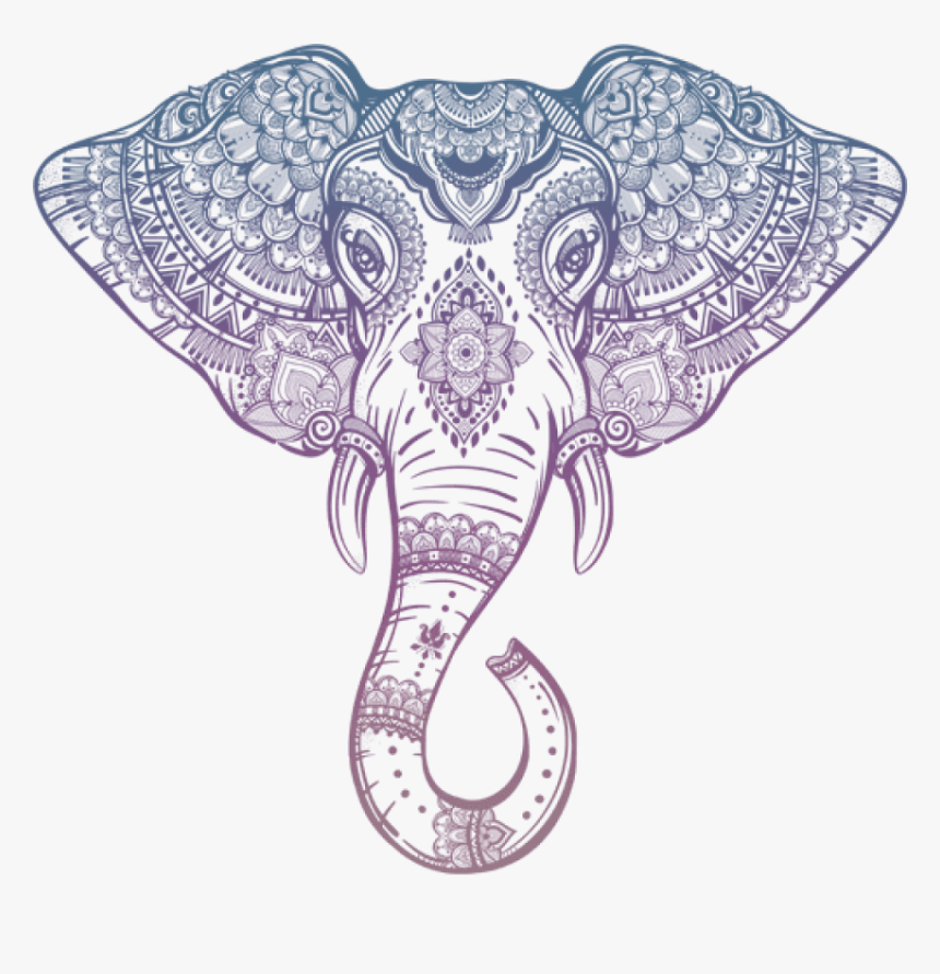 Free Png Download Tribal Elephant Head Outline Png - Tribal Elephant Head, Transparent Png