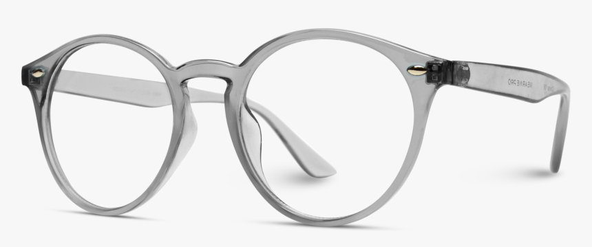 Round Clear Grey Frame Glasses For Men Women, Prescription - Clear Frame Glasses Men Grey, HD Png Download