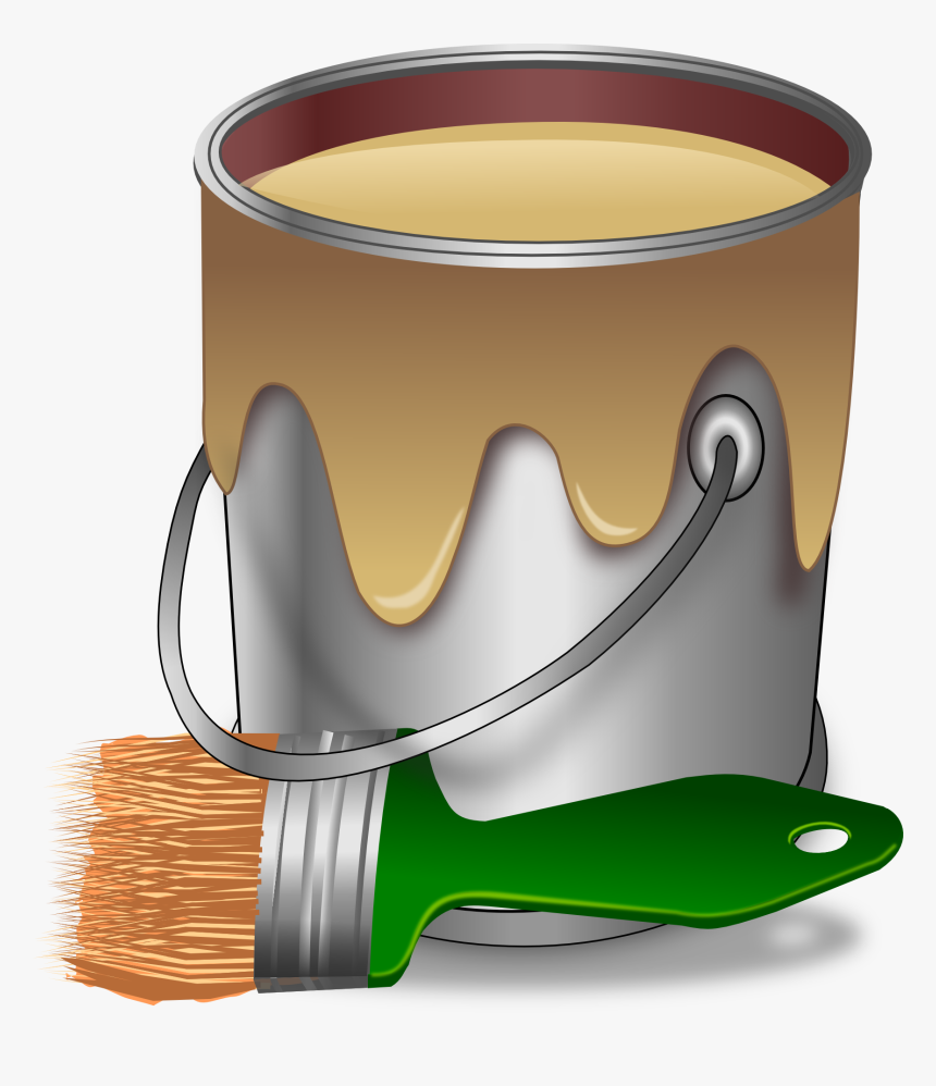Paint, Color, Brush, Painter, Bucket, Tub, Pail - Pot De Peinture Pinceau, HD Png Download