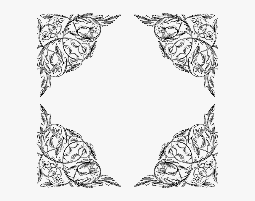 Transparent Free Flourishes Clipart - Transparent Border Corners Png, Png Download
