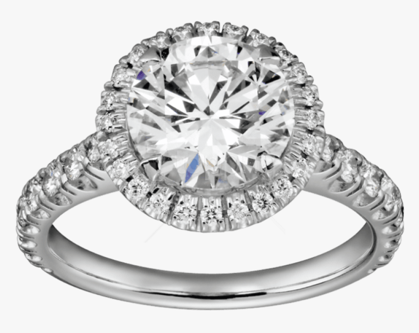 Silver Ring With Diamond Png Clipart - Cartier Destinee Ring, Transparent Png