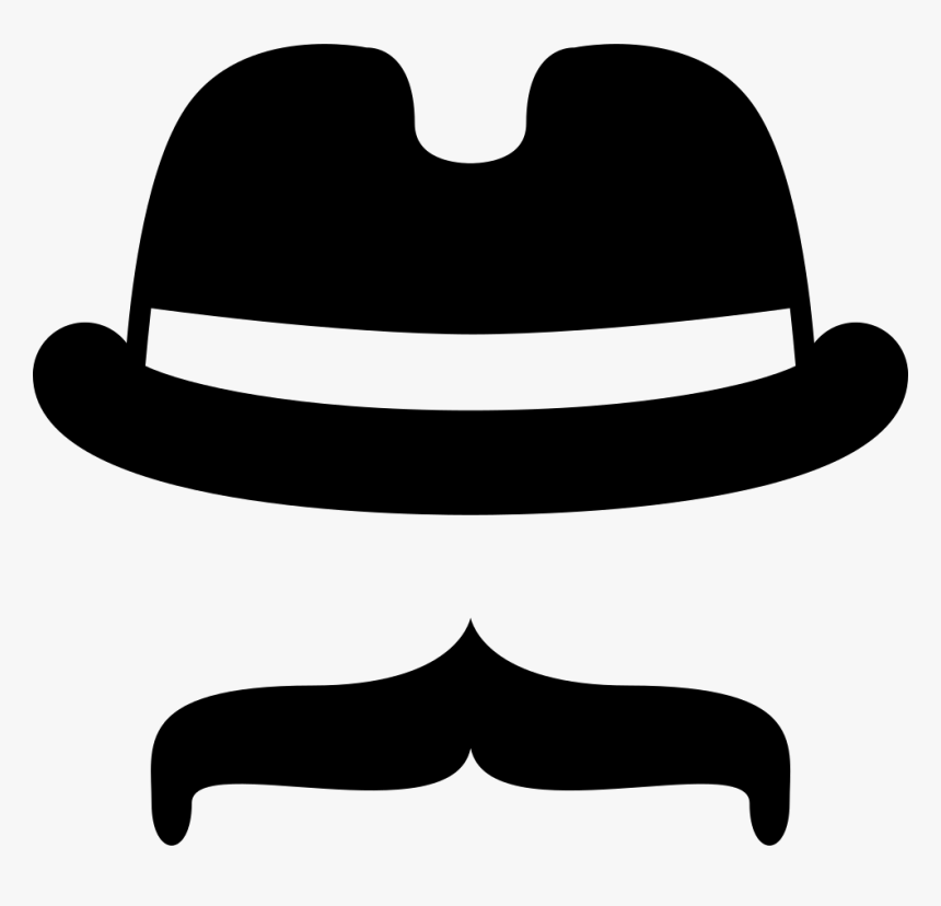 Mustache Svg Hat With Mustache Svg Png Icon Free Download - Mustache Black And White, Transparent Png