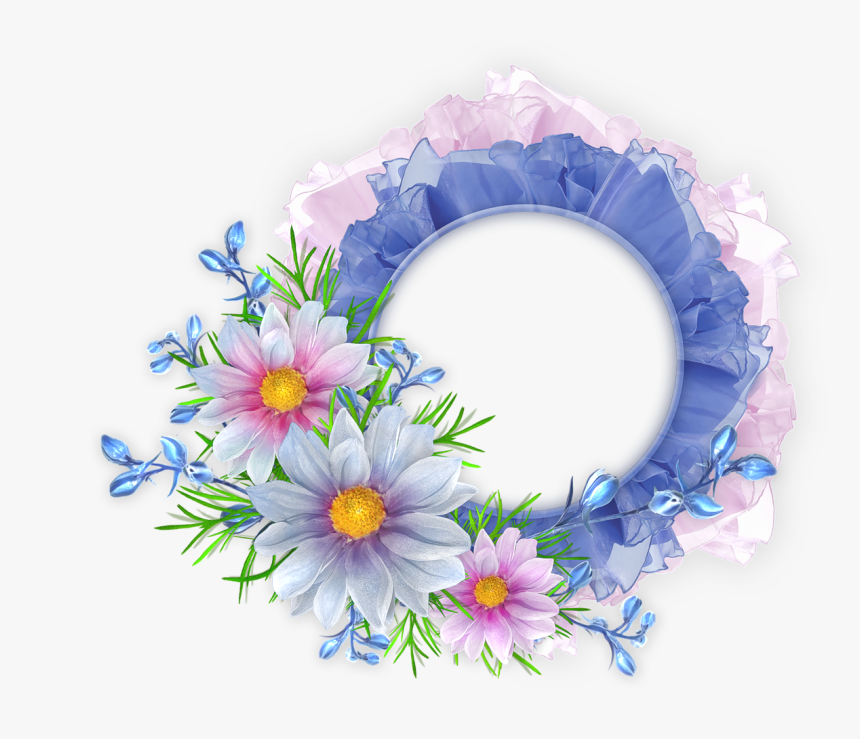 Blue Flower Borders And Frames Download - Beautiful Photo Frames Png, Transparent Png