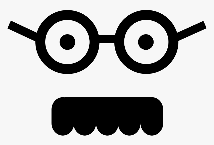 Male Square Face With Glasses And Mustache - Square Face Png, Transparent Png