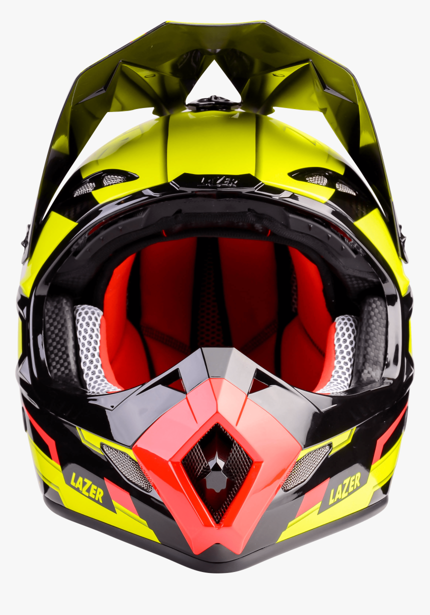 Motorcycle Helmet Lazer Mx8 Geotech Pure Carbon Yellow - Motocross Helmet Png Transparent, Png Download
