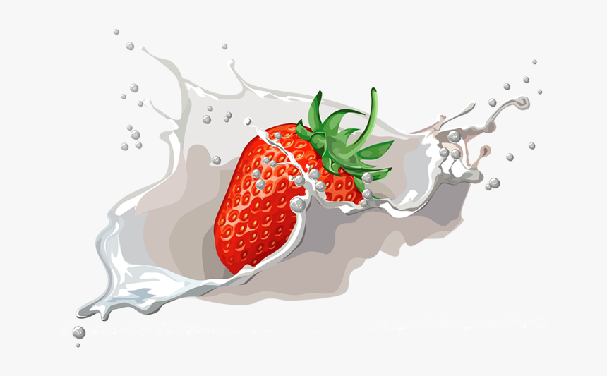 Strawberry Png Vector - Milk Splash Png Transparent, Png Download