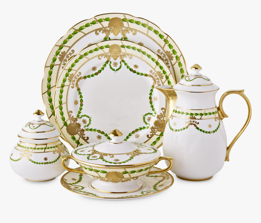 Thomas Goode Green Garland Tableware - Saucer, HD Png Download
