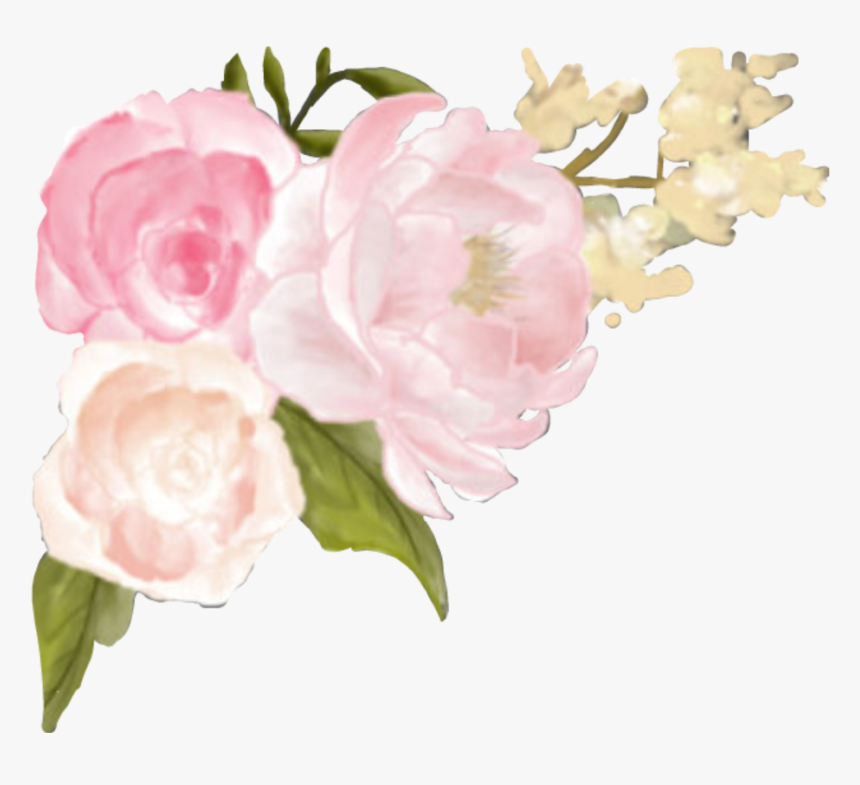 #ftestickers #floral #flowers #edge #corner #roses - Garden Roses, HD Png Download