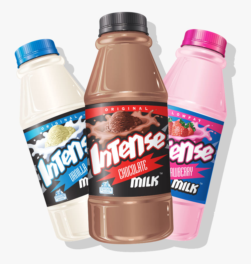 Vanilla, Chocolate, And Strawberry Intense Milk - Chocolate Milk Strawberry Milk Vanilla Milk, HD Png Download