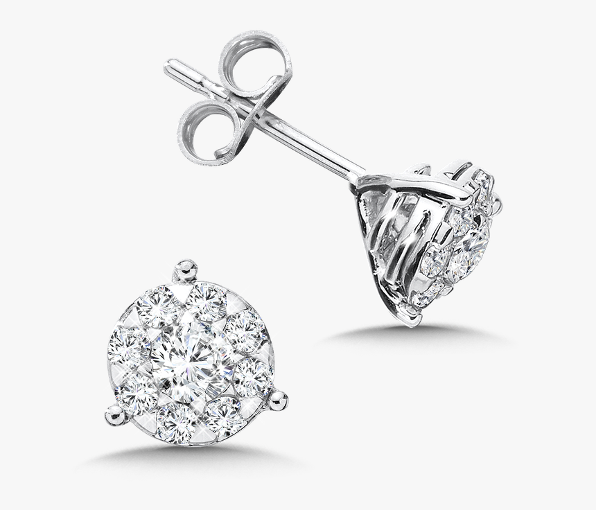 White Gold Earring Png, Transparent Png