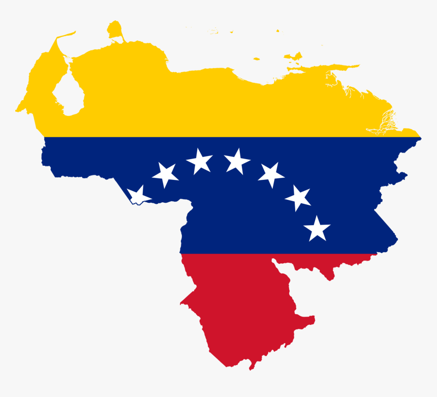 Venezuela Flag Map, HD Png Download