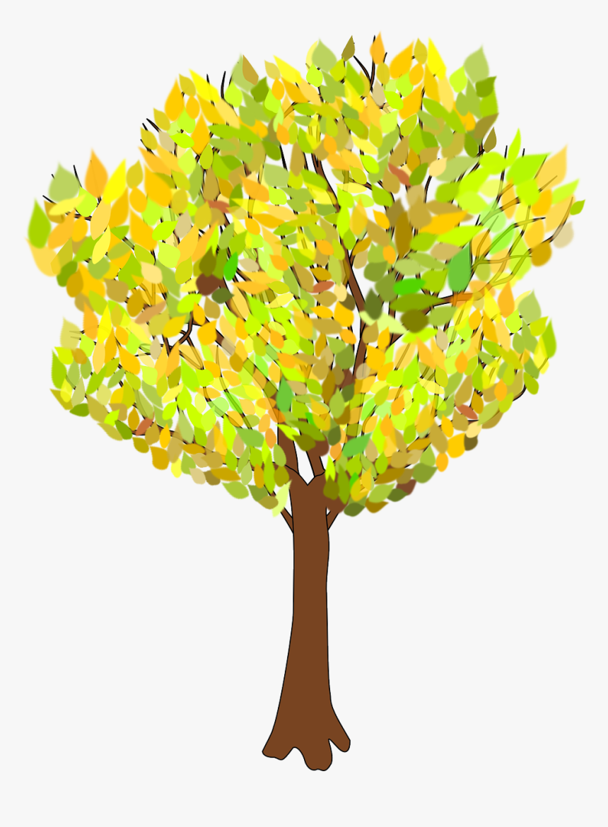 Autumn Tree Png Transparent , Png Download - Pohon Musim Semi Dengan Warna Hitam Png, Png Download