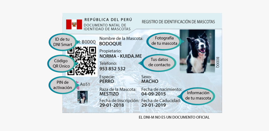 Me Dni Smart De Mascotas, HD Png Download