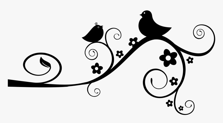 Birds Animals Flourish Free Picture - Flourish Black And White, HD Png Download