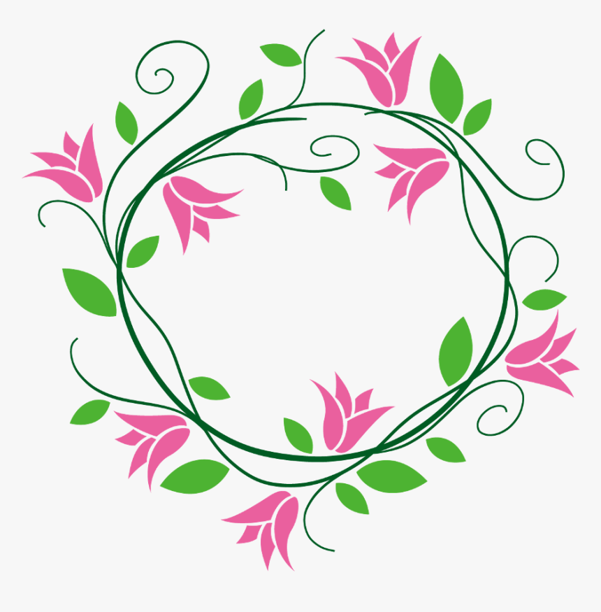 Flowers Flowers Swirls Flowerwreath Wreath Border Frame - Flower Swirls Border Png, Transparent Png