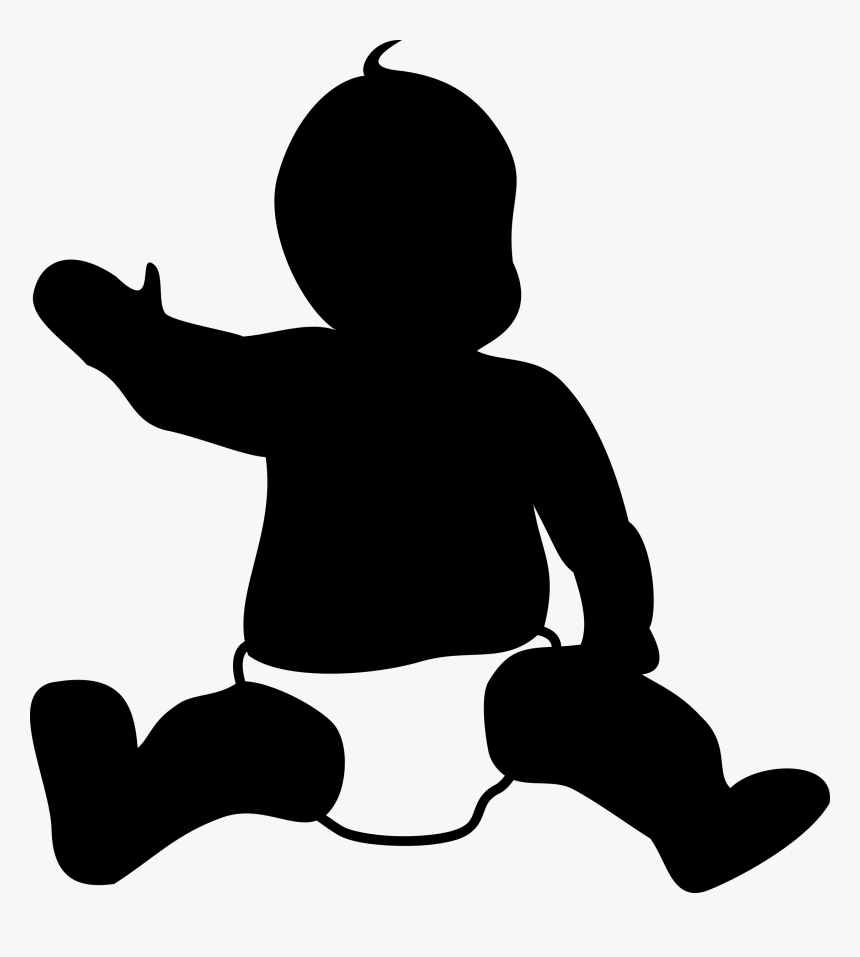 Transparent Sitting Silhouette Png Baby In Diaper Silhouette Png Download Transparent Png Image Pngitem