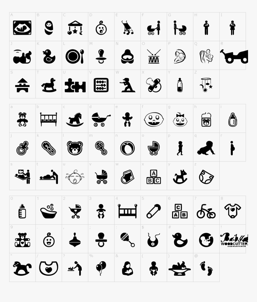 Schriftart Baby Icons, HD Png Download