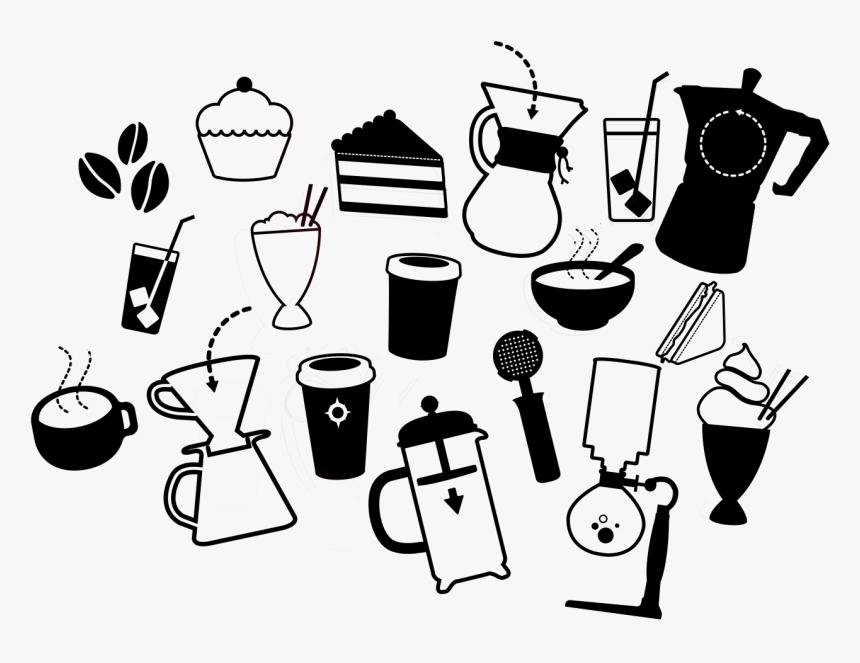 Food Icons Black Coffee Artisan Design - Coffee And Food Icon, HD Png Download