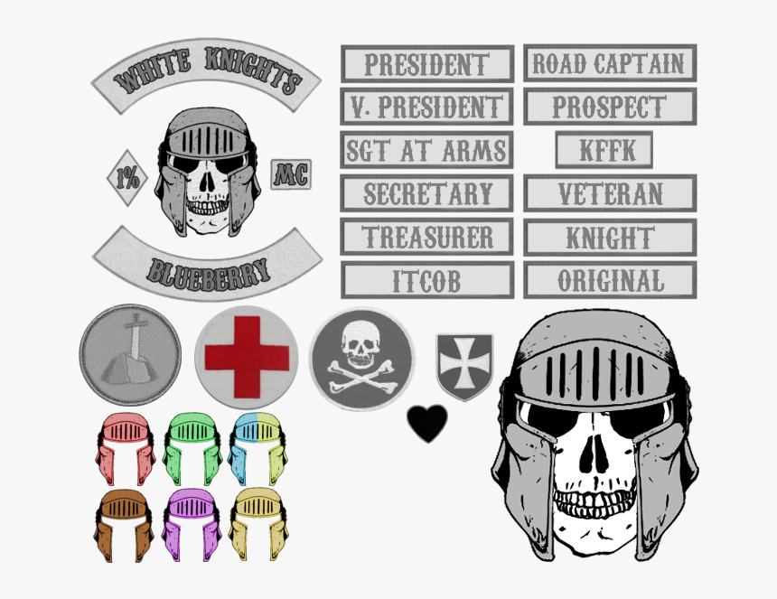 White Knights Mc Patches, HD Png Download