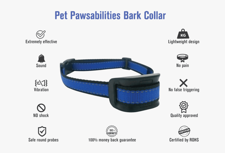 No Shock Humane Bark Control Collar, For 10-120lb Dogs - Strap, HD Png Download