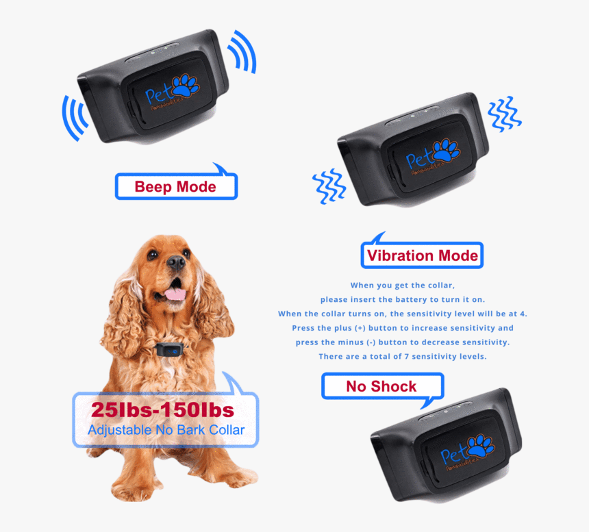 No Shock Humane Bark Control Collar, For 25-150 Lb - Cocker Spaniel, HD Png Download
