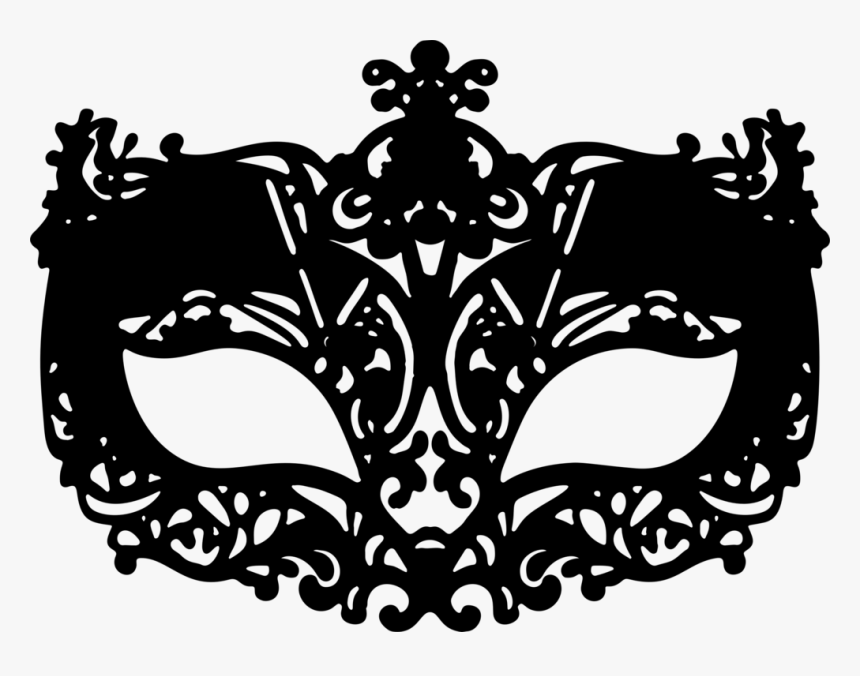 Visual Arts,silhouette,symmetry - Black Carnival Mask Png, Transparent Png