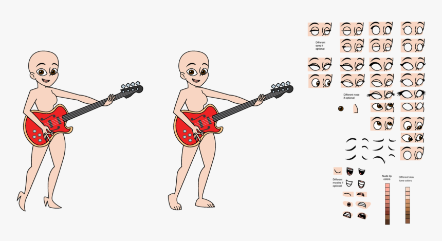 Havtith Human Bass Guitar Player Girl Magic Kristina - Guitar, HD Png Download