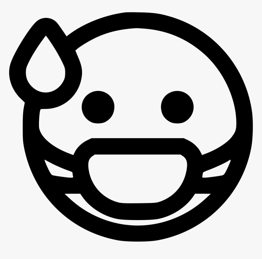 Emoticon,smile,facial Expression,line And White,icon,coloring - Sick Icon Png, Transparent Png