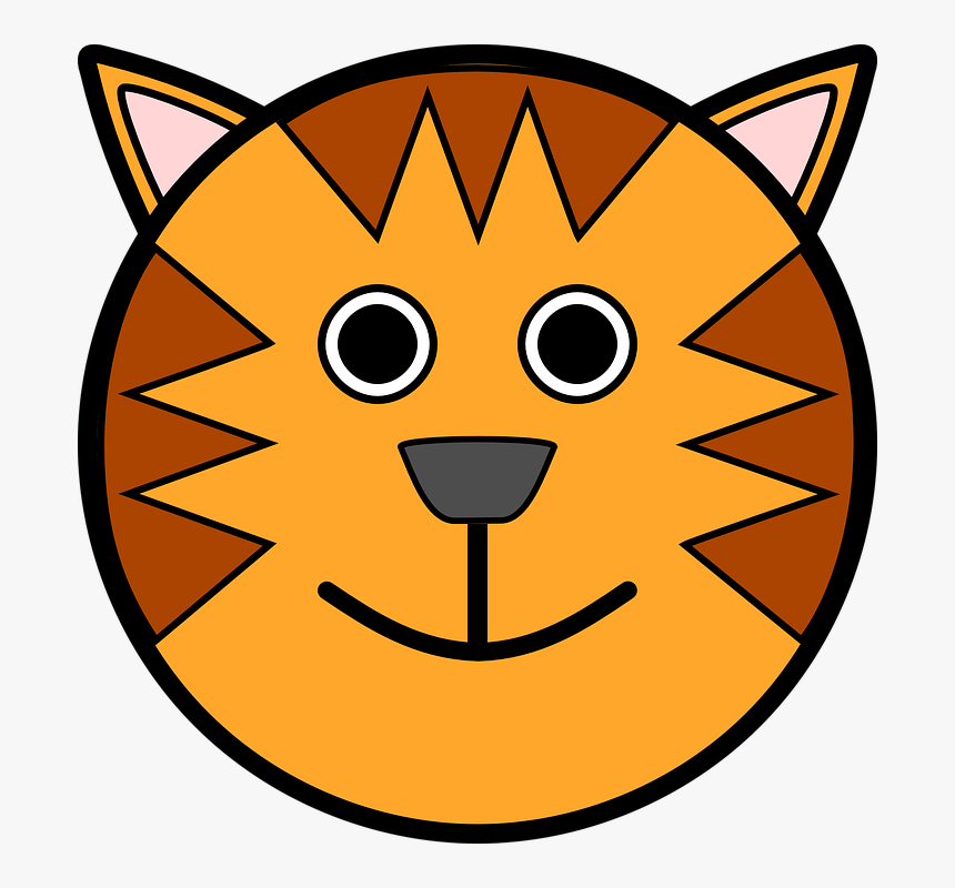 Tiger Face Svg Clip Arts - Cat Faces Clipart Black And White, HD Png Download