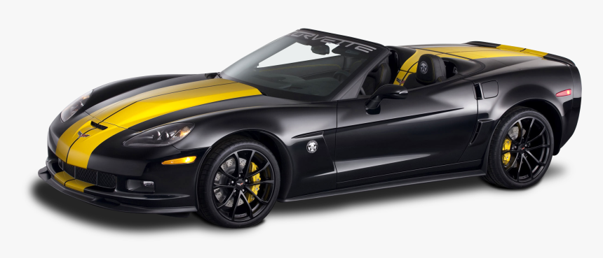Yellow Stripe On Black Car, HD Png Download