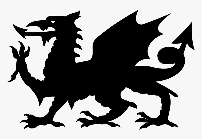 Welsh Flag Black And White, HD Png Download