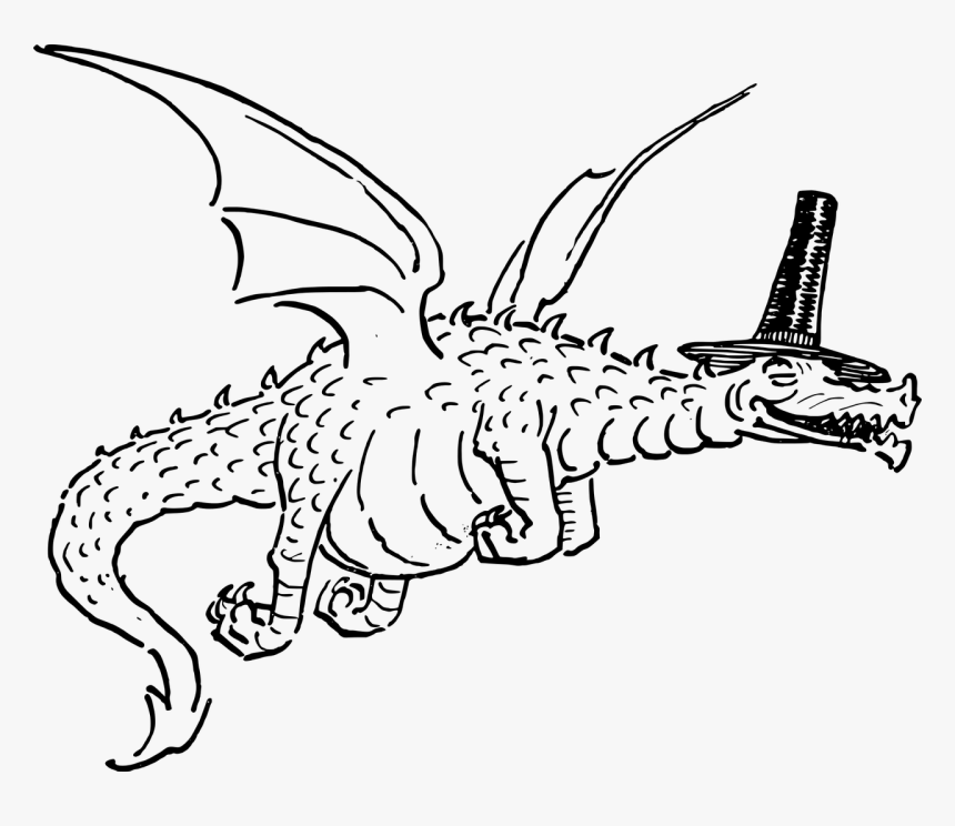 Stylised Drawing Dragon, HD Png Download