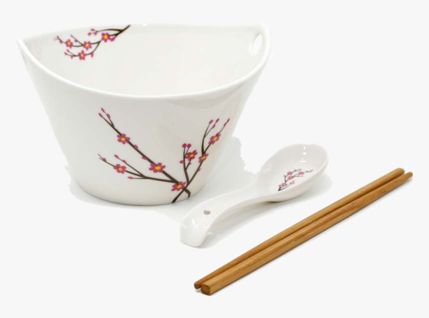 Ramen Soup Bowl Set Of Hooked Spoon - Ramen Spoon And Chopsticks Set, HD Png Download