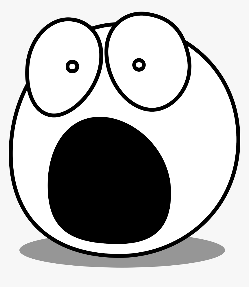 Buddy Frightened Clip Arts - Scared Face Clipart Black And White, HD Png Download