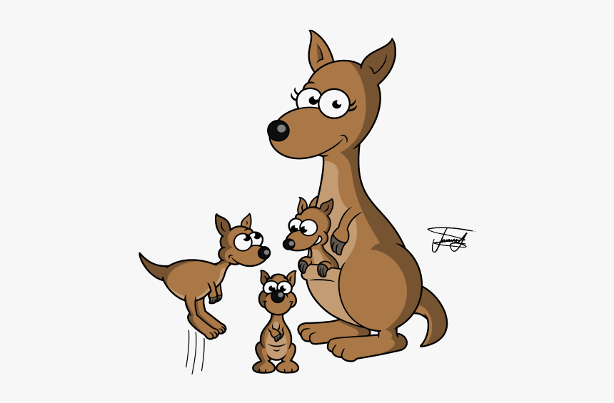 Kangaroo Cartoon Png Transparent Image - Kangaroo Drawing Transparent Background, Png Download