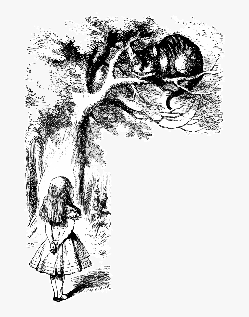 Black And - Alice In Wonderland Lewis Carroll Illustrations, HD Png Download