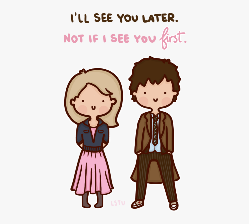 Doctor Who Cartoon Fanart Rose Tyler Ten Doctor Who - Not If I Save You First Fanart, HD Png Download