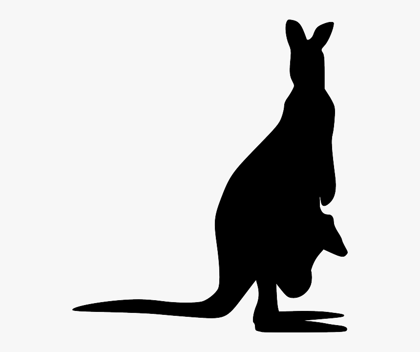 Kangaroo Animal Silhouette Cartoon Kangaroo Art Jumping, HD Png Download