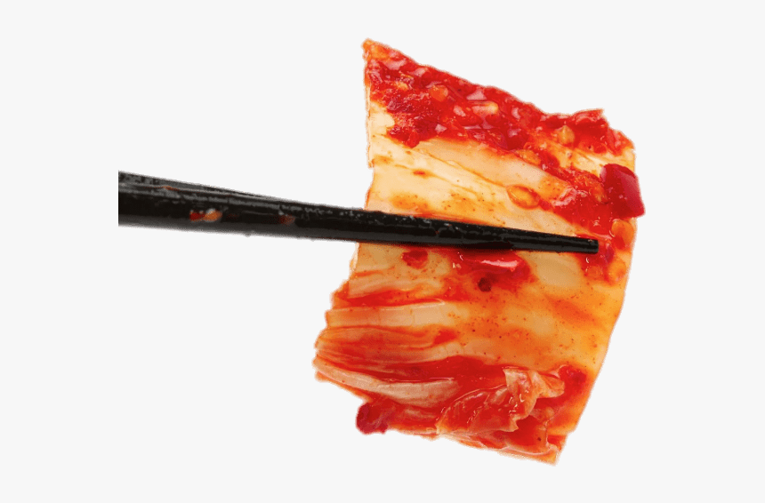Chopsticks Holding A Piece Of Kimchi - Kimchi With Chopstick, HD Png Download