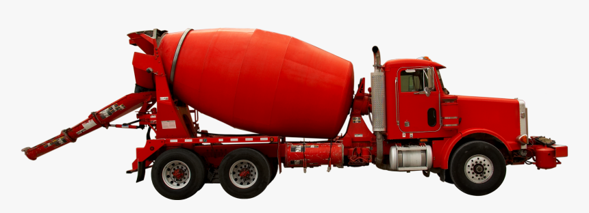 Red Cement Mixer Truck, HD Png Download