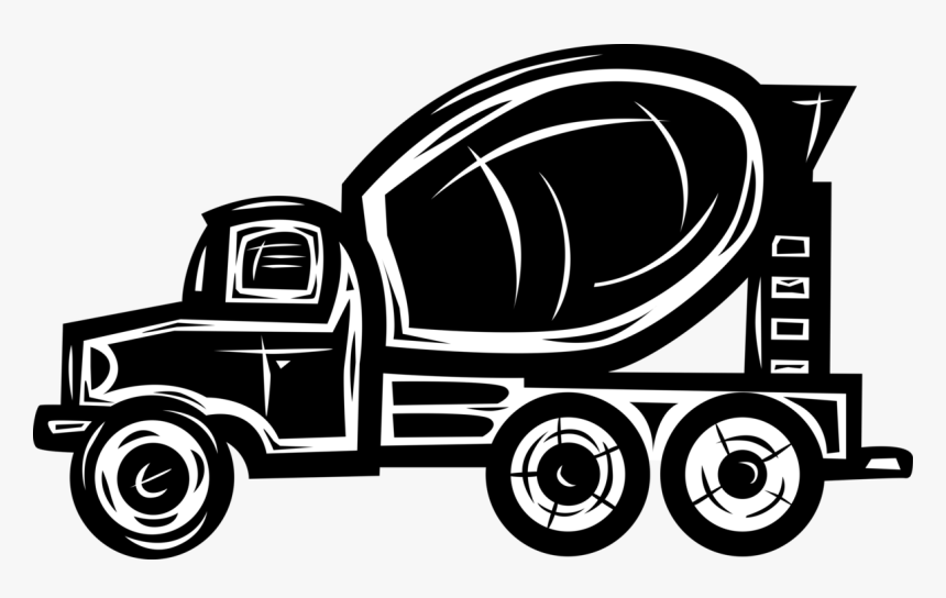 Transparent Mixer Clipart - Concrete Mixer Vector Truck, HD Png Download