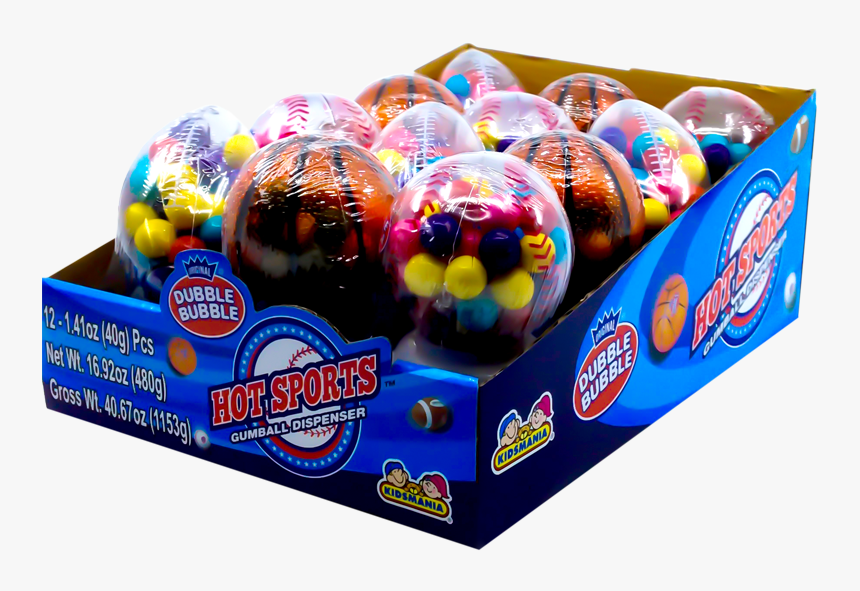 Kidsmania Dubble Bubble Hot Sports Gumball Dispenser - Kidsmania Hot Sports Gum Ball 40g, HD Png Download