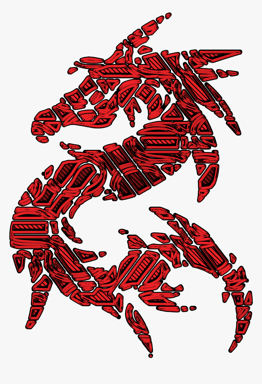 Tribal Red Dragon Png, Transparent Png