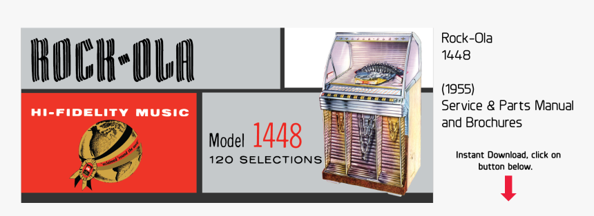 Rock-ola 1448 Service & Parts Manual And Brochures - Rock Ola, HD Png Download